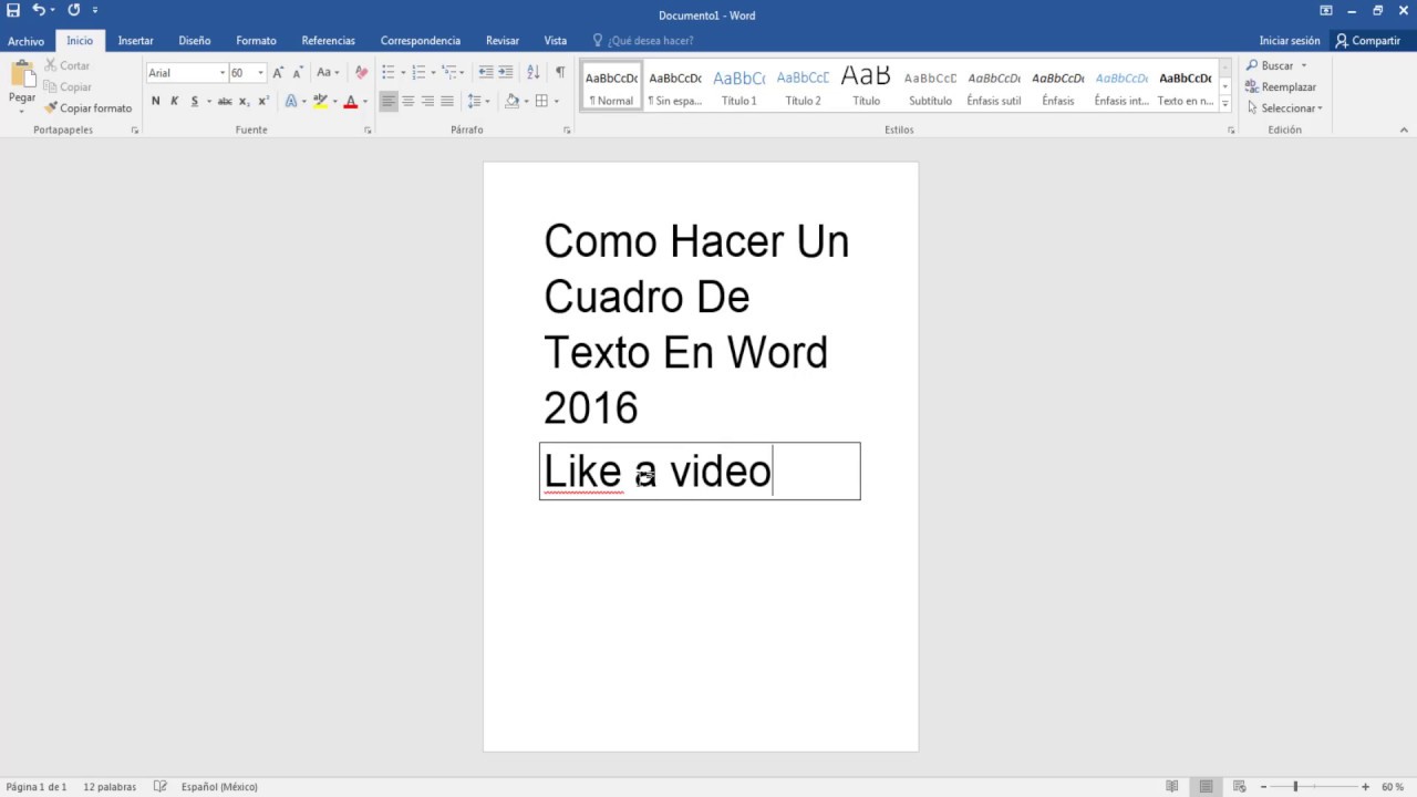 Hacer Un Cuadro En Word Como Hacer Un Cuadro De Texto En Word 2016 - YouTube