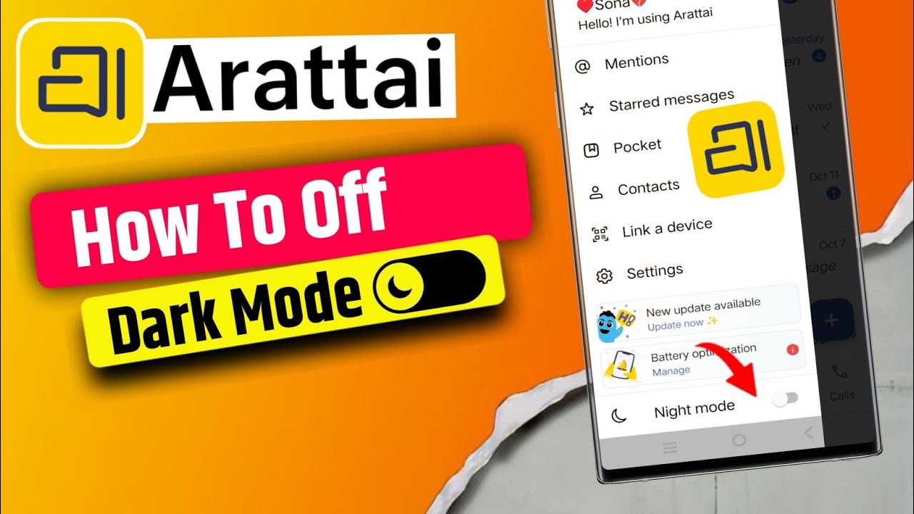 Arttai Messenger Me Dark Mode Off Kaise Kare | How To Turn Off Dark Mode In Arttai Messenger App