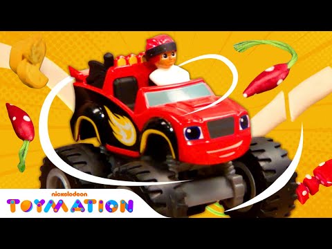Blaze Cooks Ninja Soup in Toy Kitchen Playset! | Karate Kitchen | Toymation