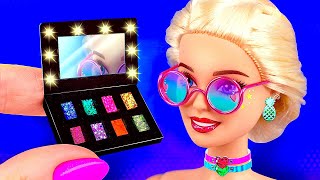 12 DIY Easy Barbie ideas: glasses, eyeshadows, furniture, hair clips and more miniature crafts