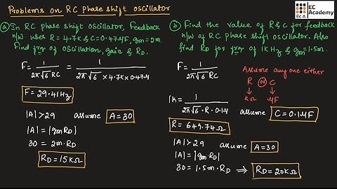 AEC#24 Problems on RC phase shift oscillator || EC Academy #oscillators #analogelectronics