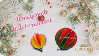 DIY Honeycomb Ball Ornament \/ Christmas craft \/ X'mas Decorations