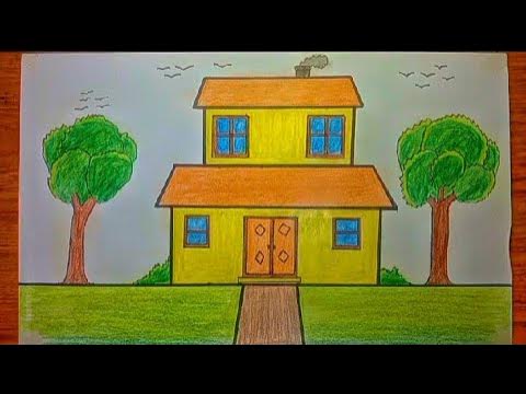 How to draw a beautiful house 🏡 || So easy step by step || Umar Arts ...