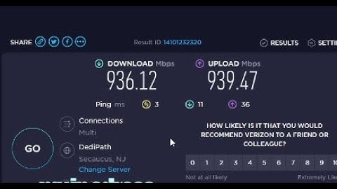 Verizon Fios - Speed Test -  New York (1 gigabit)