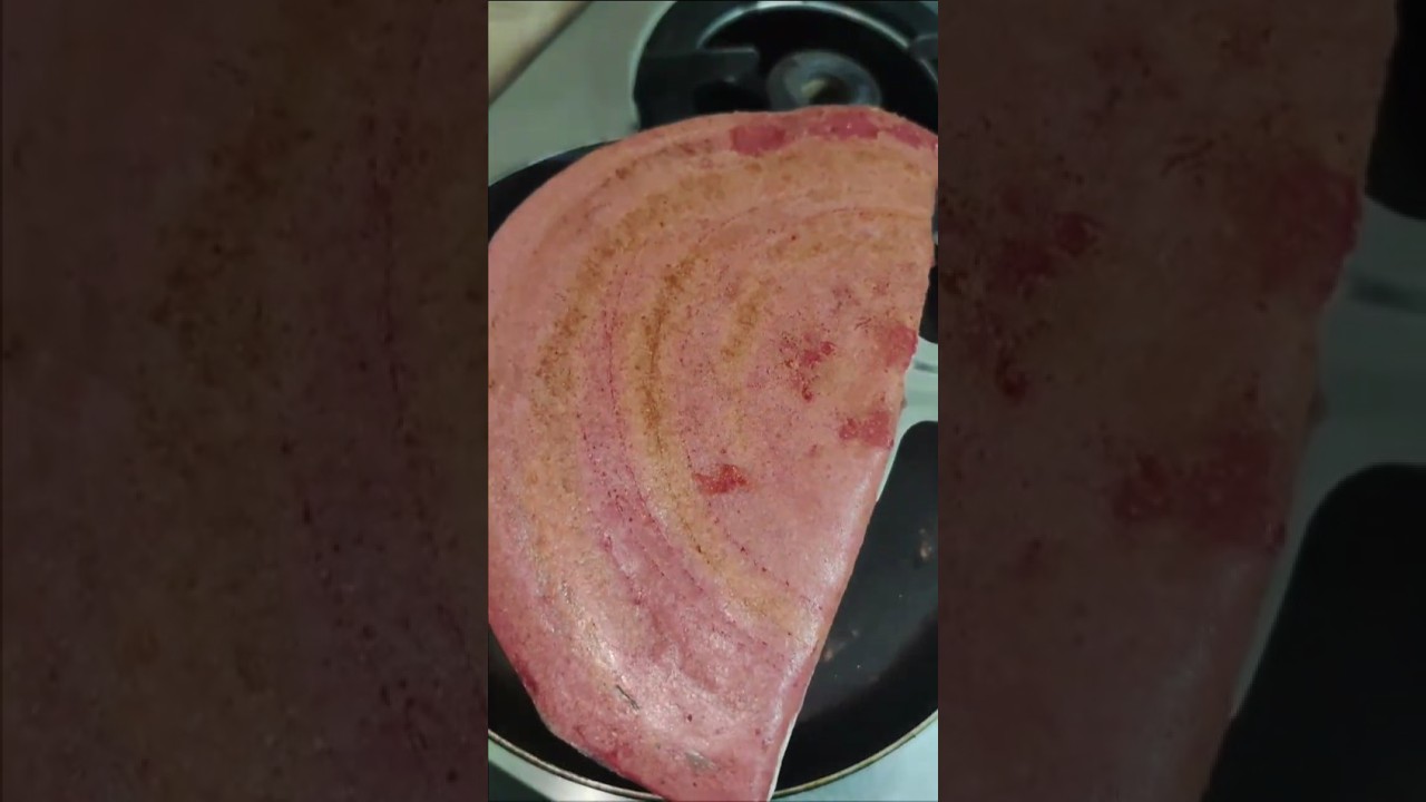 Instant Rava Beetroot Dosa for kid's lunch box 