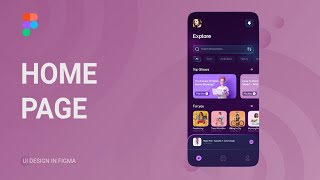 How to Design Home Page For an Podcast App in Figma | SpeedArt Tutorial screenshot 5