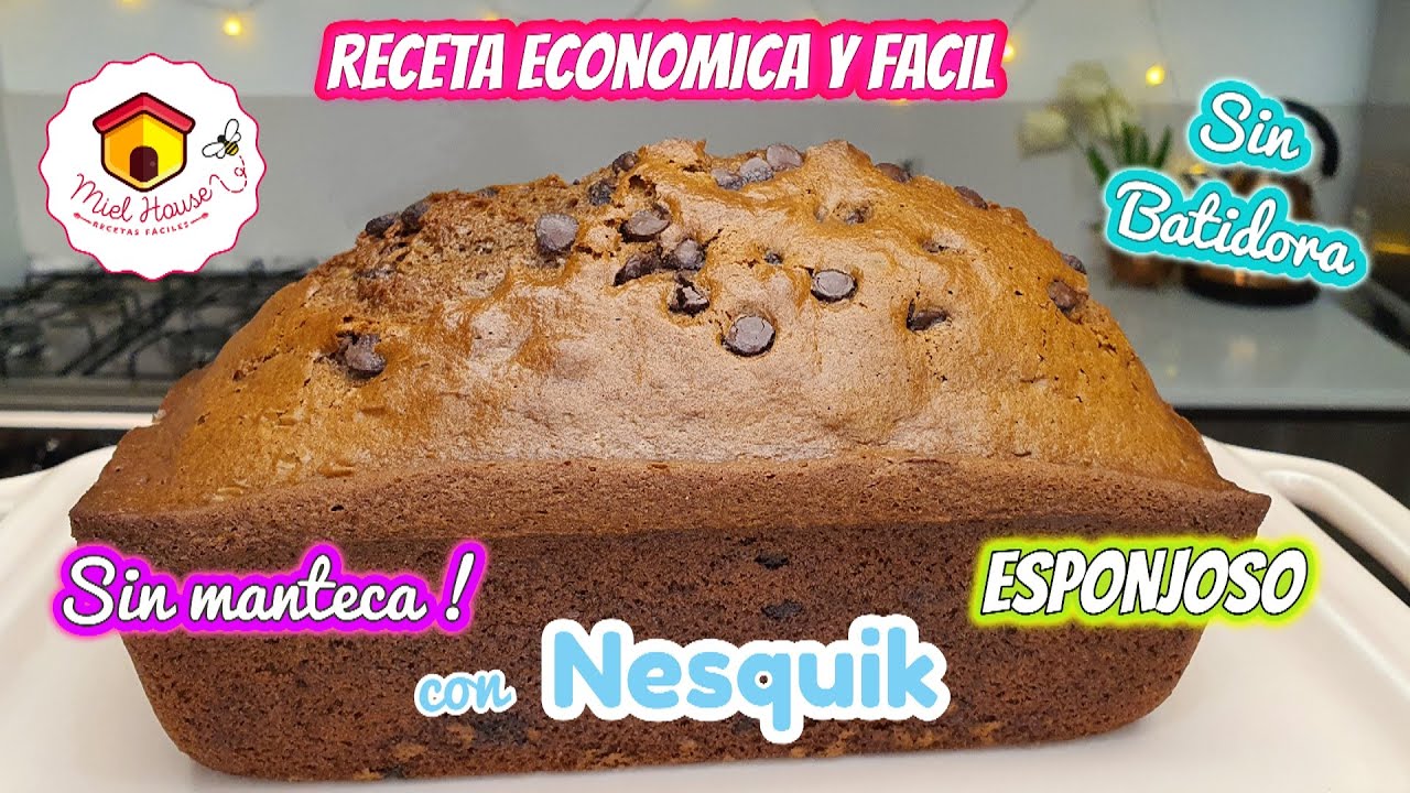 BUDIN ECONOMICO sin manteca super esponjoso CON NESQUIK