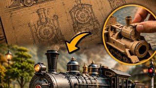 Building Realistic Cardboard Steam Train From Blueprint | DIY Miniature Timelapse Masterpiece