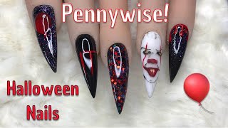 IT  Pennywise | Halloween | Acrylic Nails | Nail Sugar