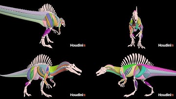 Houdini 20.5 Spinosaurus Tissue Simulation