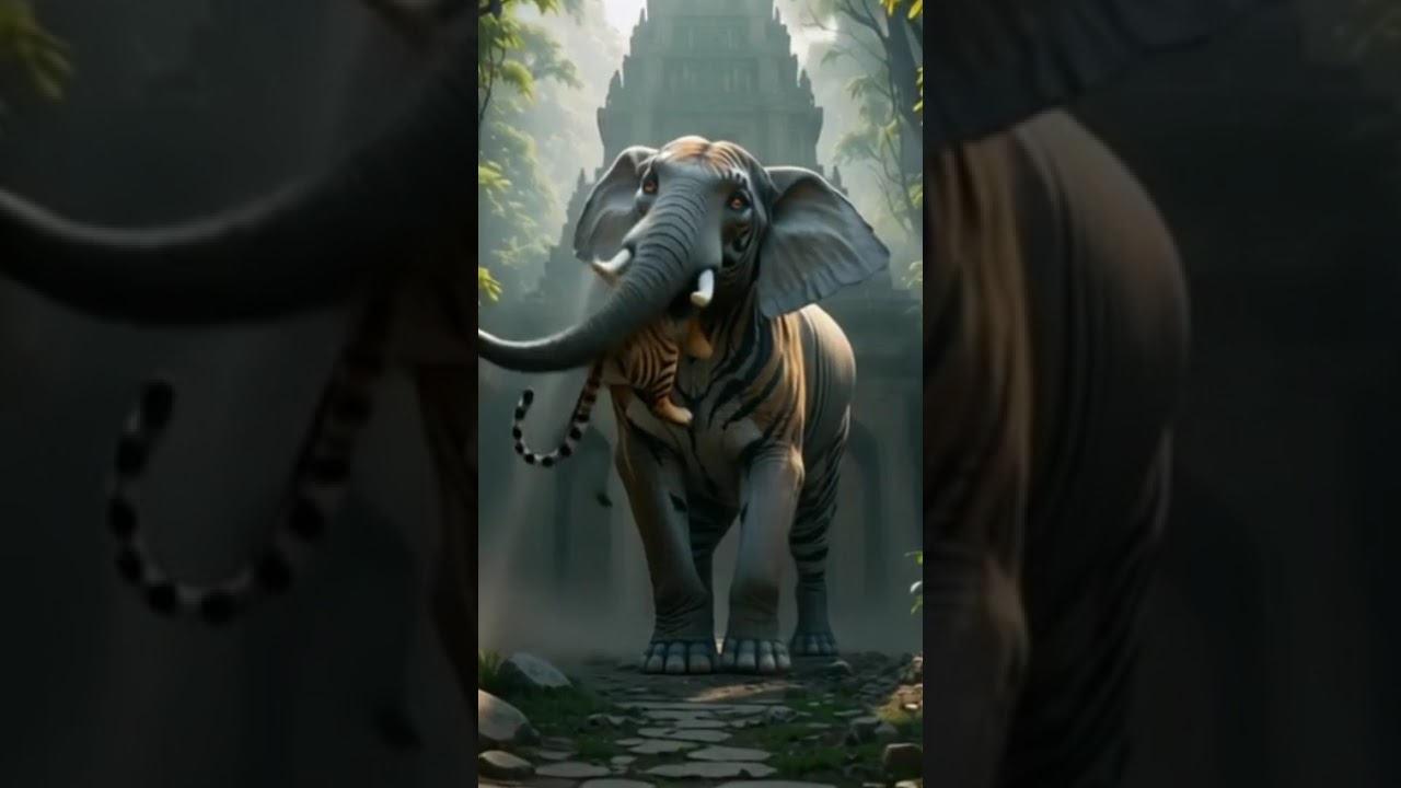 Elephant+Tiger | AI Art | Fantasy Creatures | Hybrid Evolution | Mythical Worlds