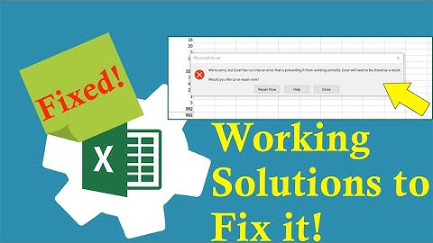 Excel Has Run Into an Error That Is Preventing It From Working Correctly– Fixed| Excel Tech & Tricks