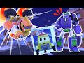 FIRE vs. ICE! Evil Robot is freezing the whole city! Stop him, Super Robot! - Transformer Robot Car