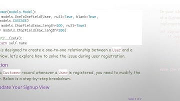 Mapping User Model to Customer Model in Django
