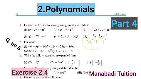 9th class maths|Chapter 2|👩‍🏫Polynomials| 💁‍♀️Exercise 2.4| Q no 5| part 4|With notes|