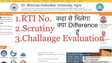 Agra University RTI No Vs Scrutiny Vs Challenge Evaluation All confusion are Clear easy Apply proces
