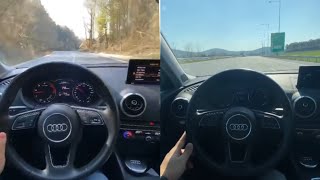 araba snapleri gündüz|yeni audi|a3|araba snap|kurtlar sofrası|pov sürüş|hızlanma|otoyol|test sürüş|