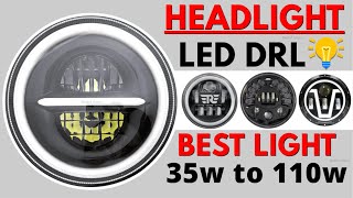 LED HEADLIGHT for Royal Enfield &amp; Thar | BEST DRL Light 35w to 110w