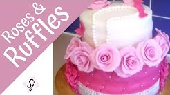 How to make a FONDANT ROSE & RUFFLES, Quilted cake tutorial - Durasi: 12.05. 