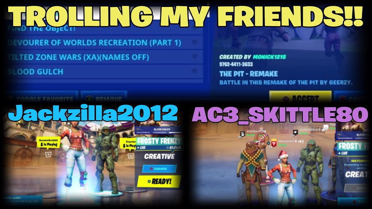 TROLLING MY FRIENDS WITH MY MAP AND SUPPORT-A-CREATOR CODE!! - Use Code: monick1215 - (Fortnite BR)