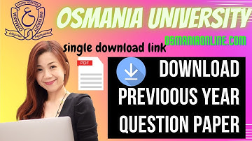 Osmania University Hyderabad Telangana Previous Year Question Paper Download | OSMANIAONLINE.COM