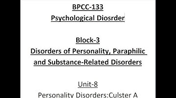 BPCC-133: Psychological Disorder Block-3 Solved