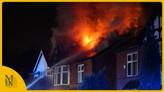 Firefighters battle blaze at house in Stockport