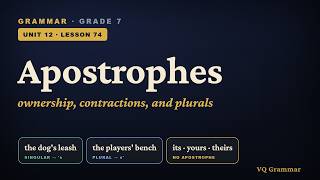 Grammar Grade 7 | Unit 12, Lesson 74 — Apostrophes