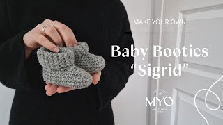How to crochet Baby Booties &quot;Sigrid&quot; | Virka &quot;Sigrid&quot; baby tossor