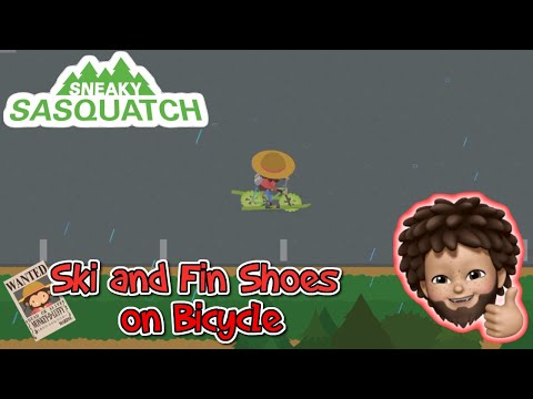 Sneaky Sasquatch - Fun Fact | Wearing Ski and Diving Fins on Bicycle