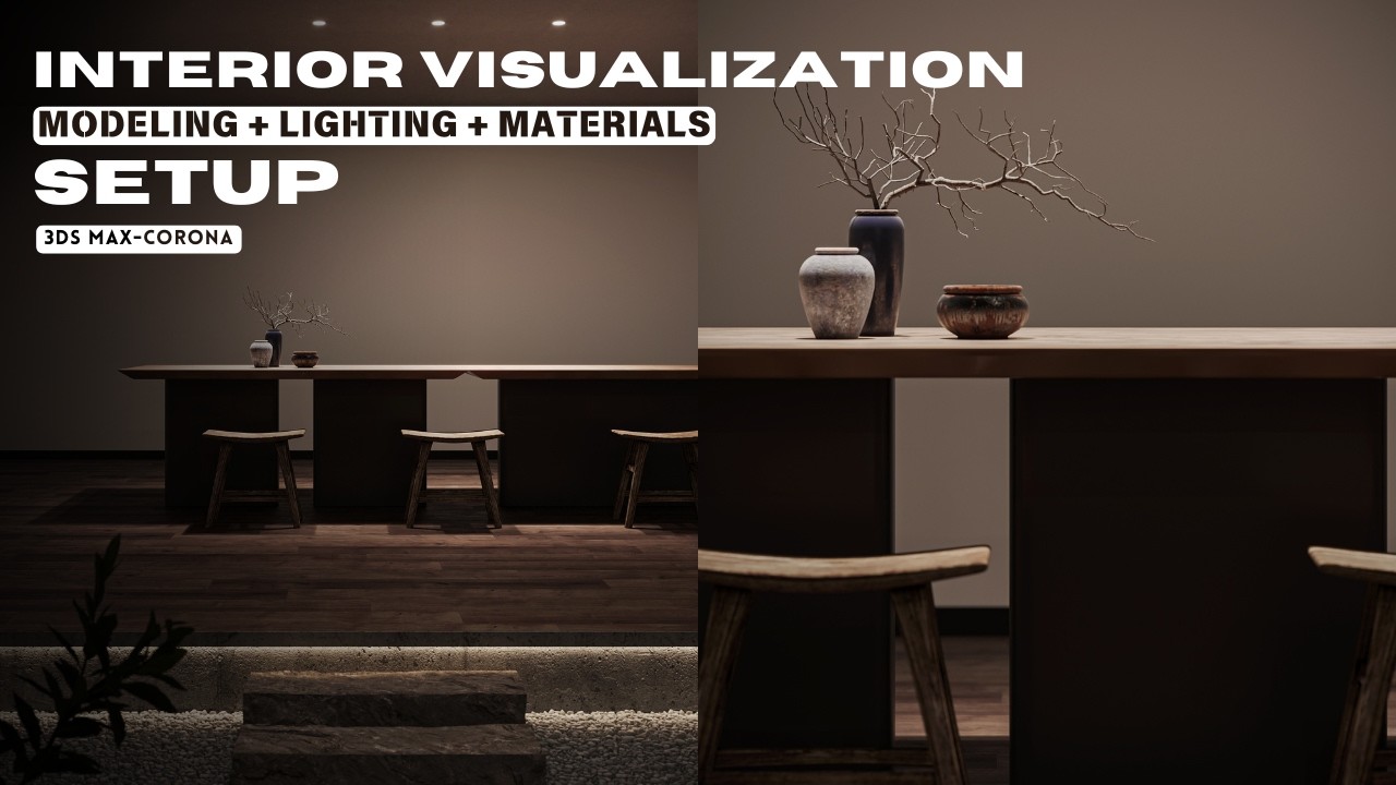 How To Do Artificial Interior Lighting Without Window In Corona & 3ds Max | 3D Tutorial (No Audio)