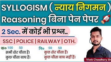 Syllogism Reasoning Trick | Nyay Nigman Reasoning In Hindi | Vivek Sir | Reasoning For SSC & Police