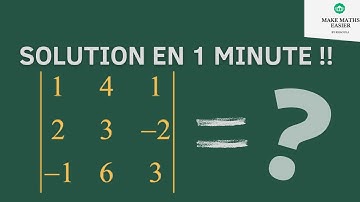 CALCUL du DÉTERMINANT en 1 MINUTE !! ( Règle de SARRUS )