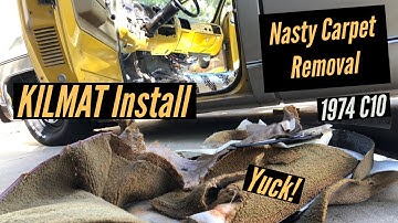 Whats Hiding Under the Nasty Carpet in the Squarebody C10? KILMAT install!