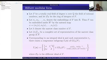 On the Fourier Coefficients of certain Hilbert modular forms by Kalyan Chakraborty