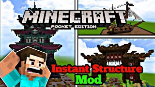 Instant Structure Mod For Minecraft Pe||Spawn Your Modern House Or Farm In 1sec #minecraftpe