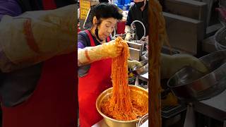 spicy kimchi bibim noodle - korean street food
