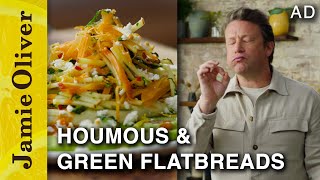 Houmous & Green Flatbreads | Jamie Oliver