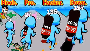 Soda Rush 3D | Noob vs Pro vs Hacker vs Down in soda rush 3d game video | with Oggy and Jack Voice