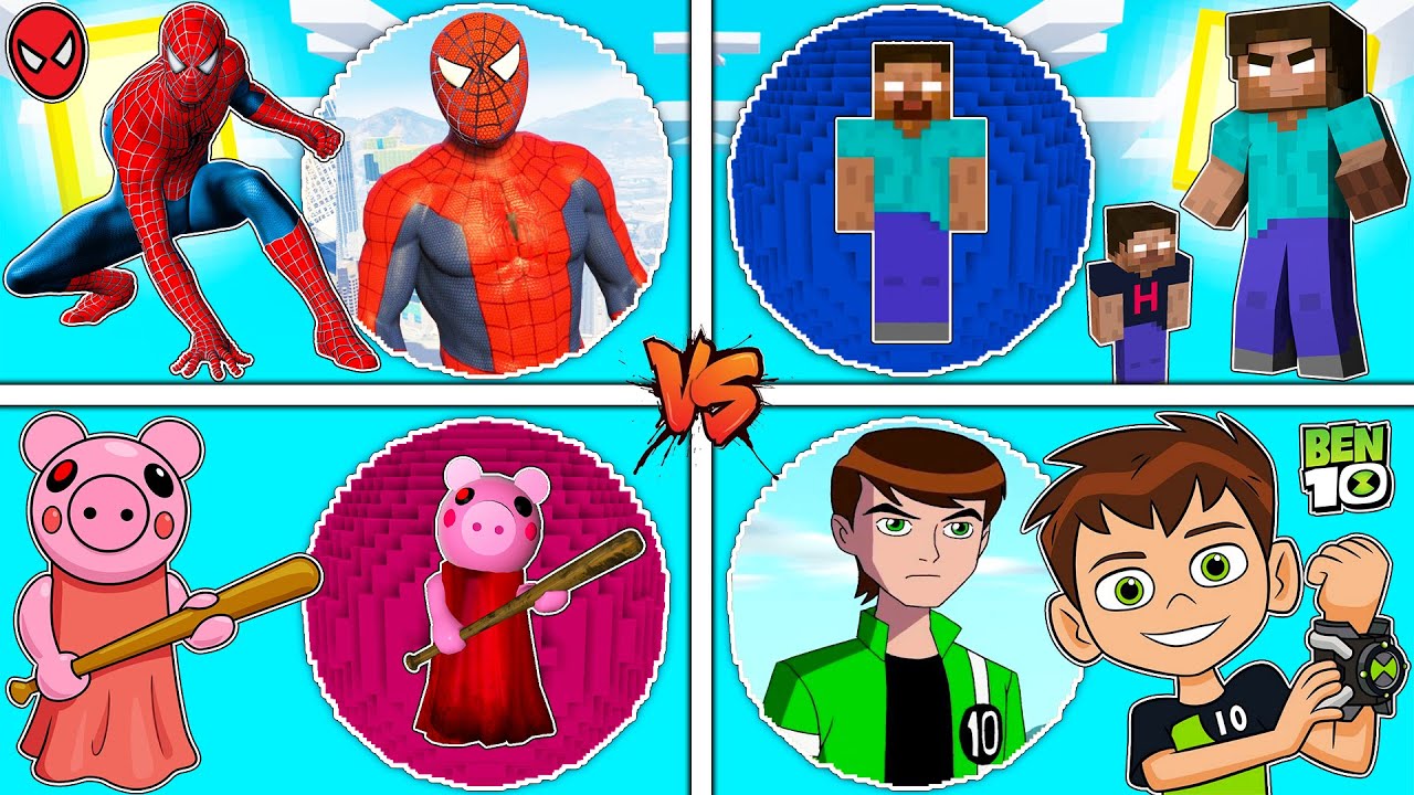 فلم ماين كرافت : كوكب جزيرة سبايدرمان ضد الهيروبراين ضد بن تن ضد بيجي !!؟ 🔥😱