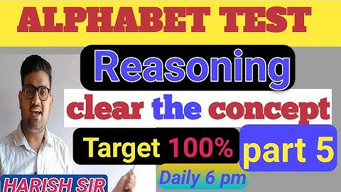 REASONING ALPHABET TEST part -5 For-SSC GD, SSC MTS,SI, RAILWAY GROUP D, NTPC,RAS,RRB #reasoning #si
