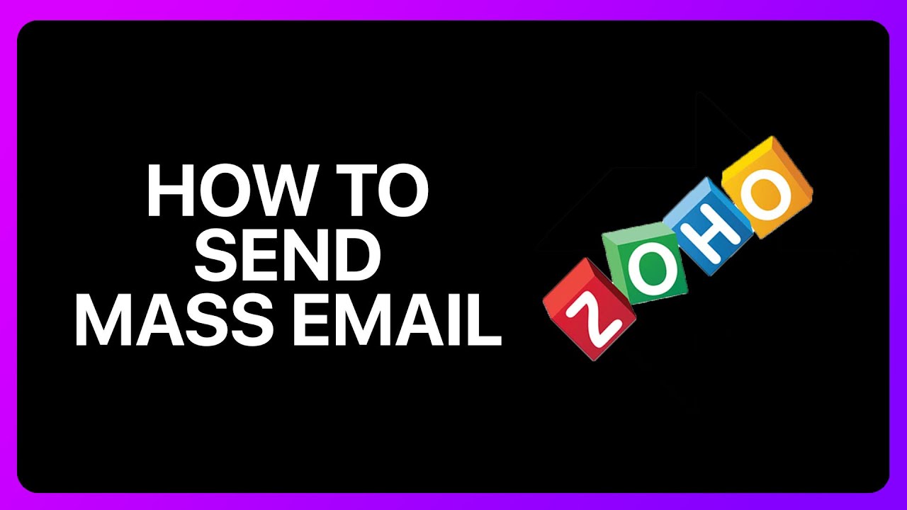 How to send mass email in zoho tutorial youtube