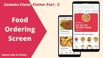 Flutter Zomato Clone Part 2 - Food Ordering Screen UI Design - Speed Code