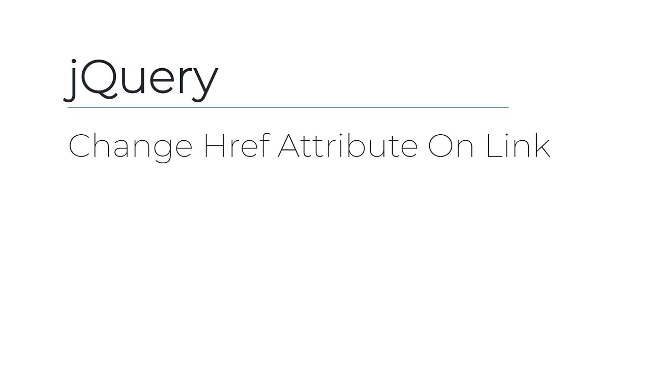 Jquery - Change Href Attribute On Link
