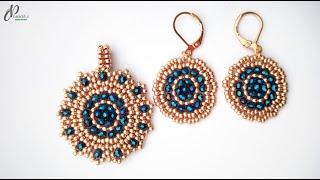 Easy DIY Beaded Earrings and Pendant | How to make beaded jewelry | Tutorial for Beginners