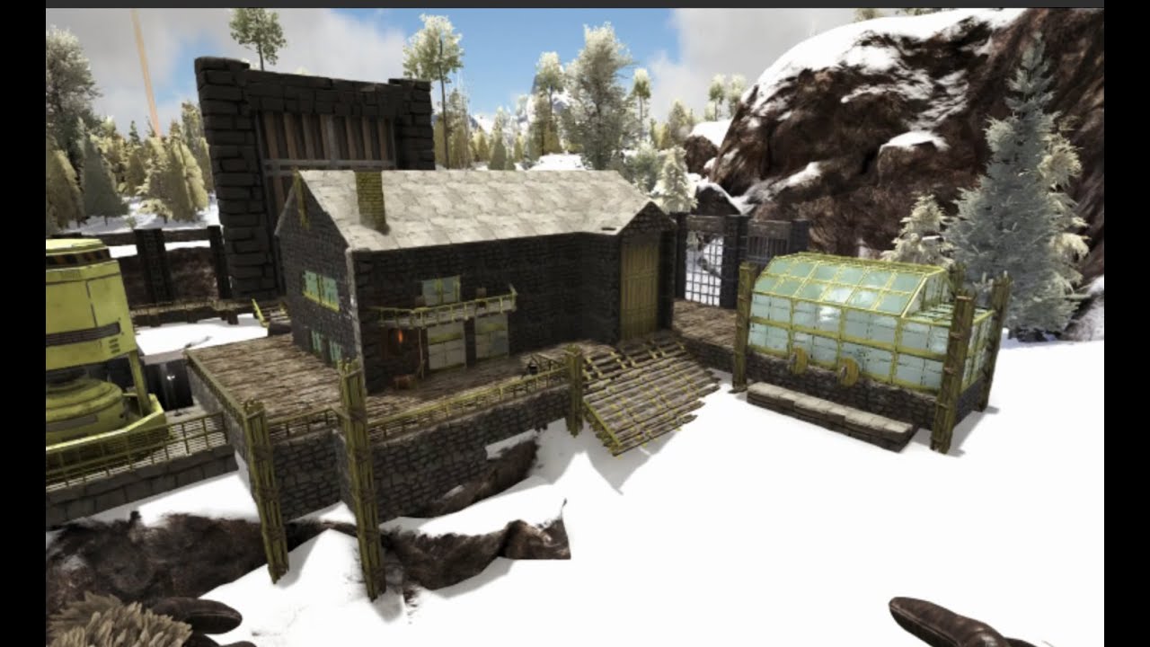 Ark survival Snow base build with workshop - YouTube