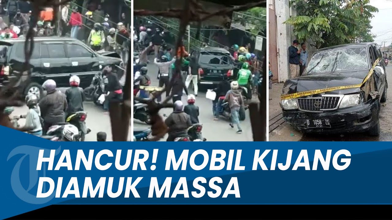 DETIK-DETIK Mobil Kijang Dikejar dan Diamuk Massa Seusai Tabrak Pengendara