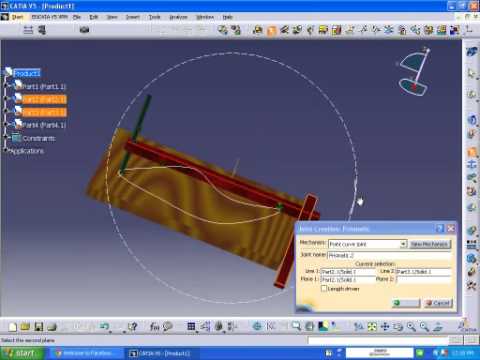 CATIA V5/ DIGITAL MOCKUP/ DMU KINEMATICS/ Point curve joint/ Part - 3