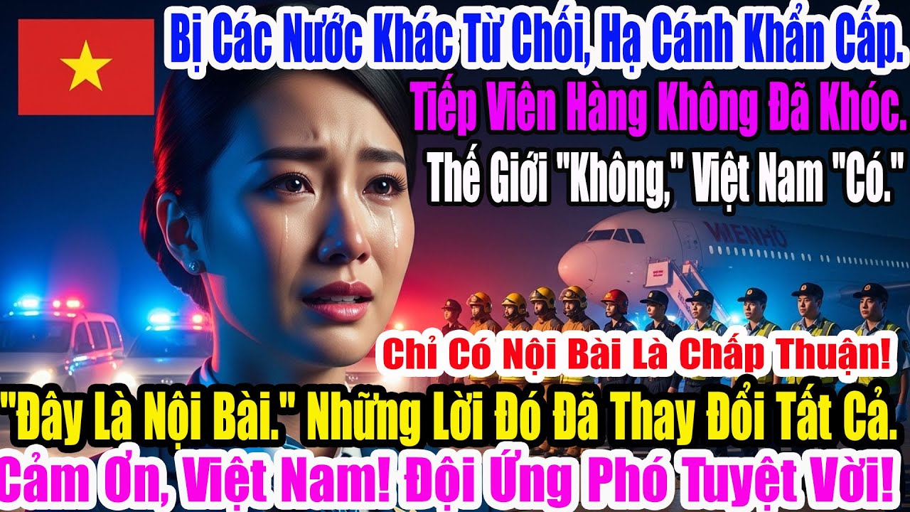 Cả thế giới từ chối hạ cánh khẩn cấp ban đêm, chỉ Nội Bài VN chấp nhận, đoàn bay Đài Loan bật khóc!!