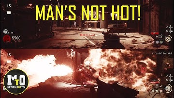 CALL OF DUTY WWII - ZOMBIES ONLINE SPLIT SCREEN FLAMETHROWER ZOMBIE FIRST ENCOUNTER (MAN